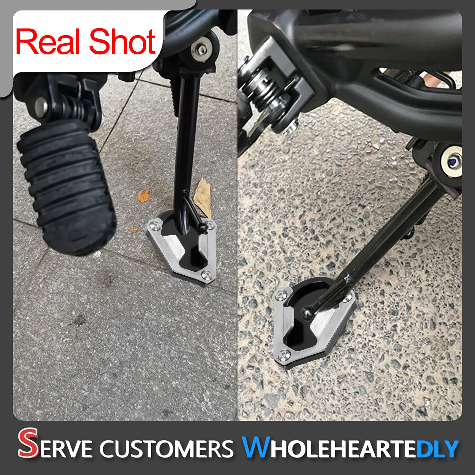 Motorcycle Kickstand Extension Pad - KSP-137-BLK Side Stand Support Plate for Triumph Scrambler 1200XC 1200XE (2019-2020) | Prevent Sinking on Soft Ground & Protect Pavement | Ideal for Parking on Grass, Sand or Gravel Surfaces