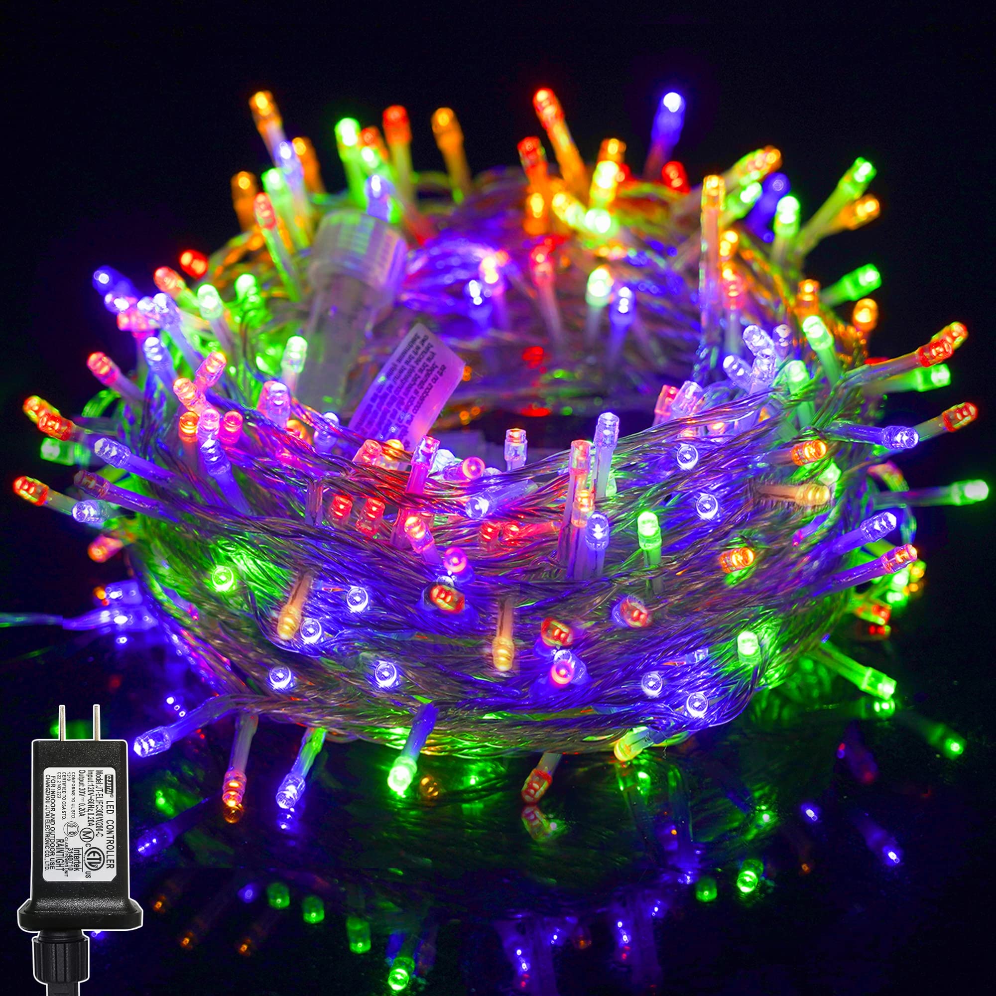 LJLNION 300 LED String Lights 98.5FT Outdoor Indoor Waterproof Fairy Lights - 8 Lighting Modes Plug-in Christmas Lights for Wedding Party Bedroom Garden Patio Decor (Multicolor) - Perfect for Holiday Decorations, Romantic Ambiance & Outdoor Lighting