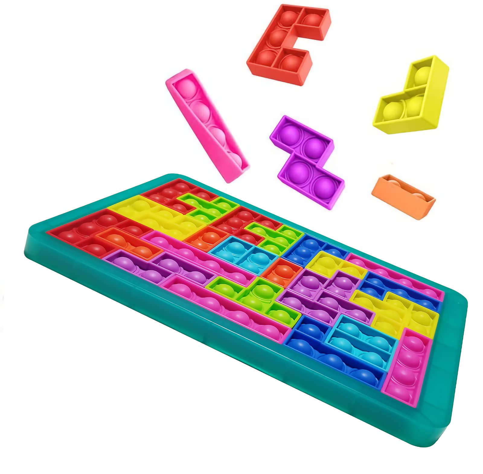 Pop Fidget Toys Sensory Puzzle - Stress Relief Push Bubble Silicone Jigsaw Toy for Kids & Adults | Anxiety Relief, Focus Aid | Perfect for Classroom, Office & Travel (Green)