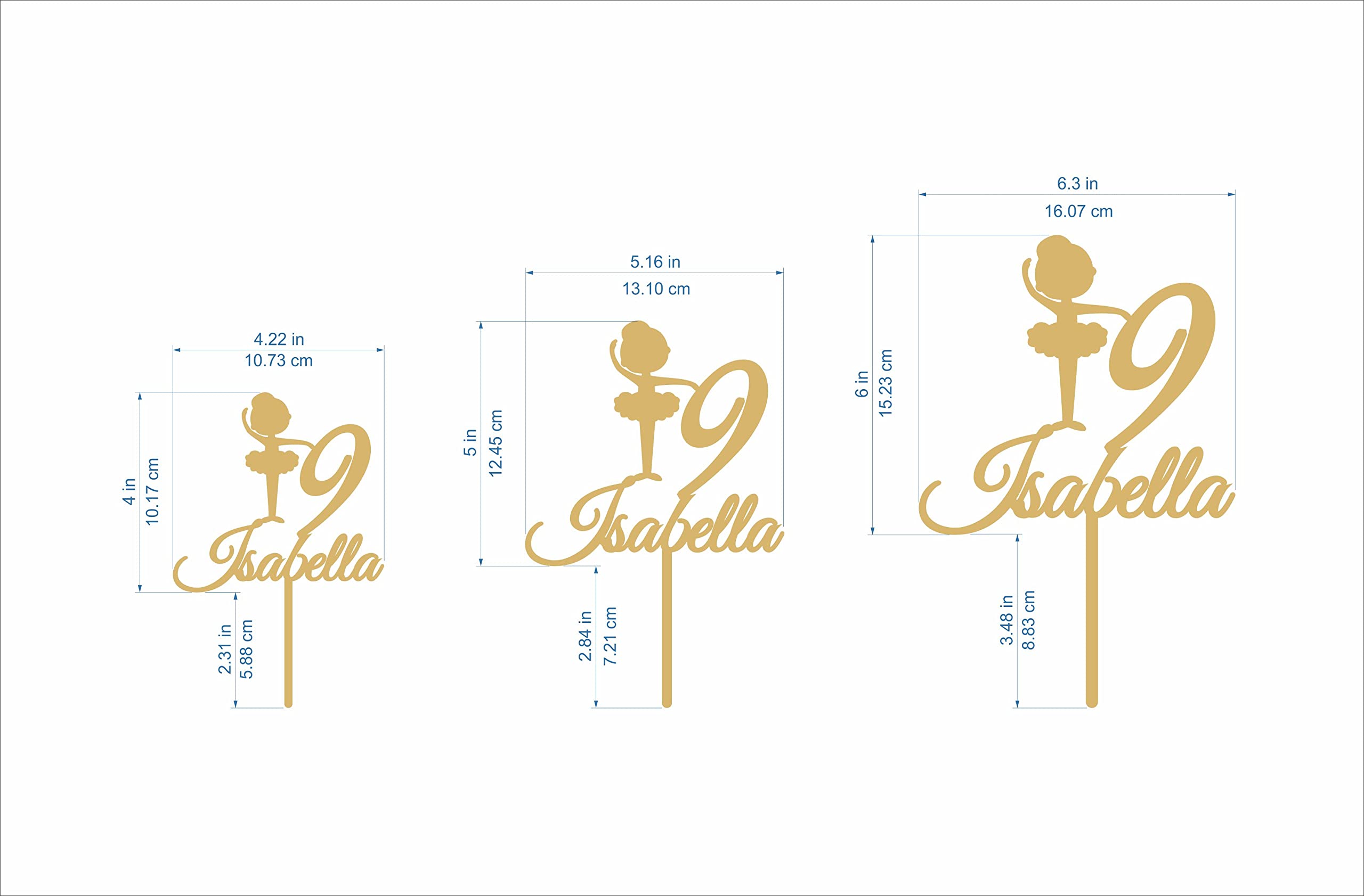 Custom Personalized Cake Topper for Girls - Ballerina Design with Name & Age - Elegant Birthday Cake Decorations for Princess Themed Parties, Ballet Celebrations & Dance Recitals - Perfect for Wedding Showers, Baby Showers & Special Occasions
