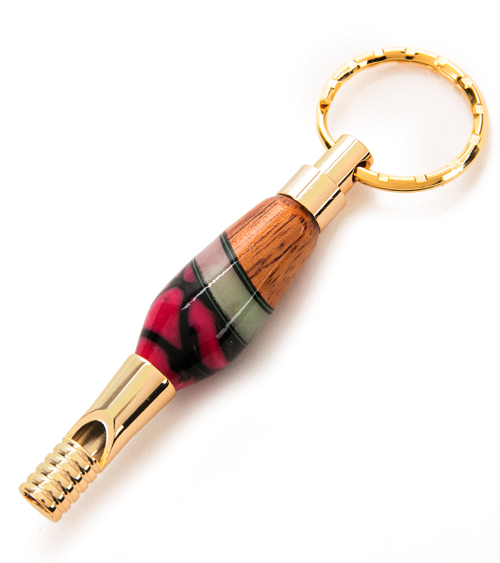Premium Koa Wood Whistle Keychain - Handcrafted Survival Whistle with Key Ring - Outdoor, Hiking, Camping & Emergency Safety Gear (Multiple Colors Available)