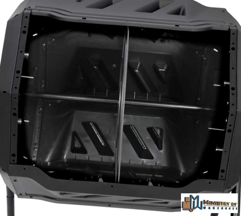 43 Gallon Dual Chamber Compost Tumbler Bin - Outdoor Large Capacity Composter for Organic Waste, Gardening, and Eco-Friendly Composting at Home