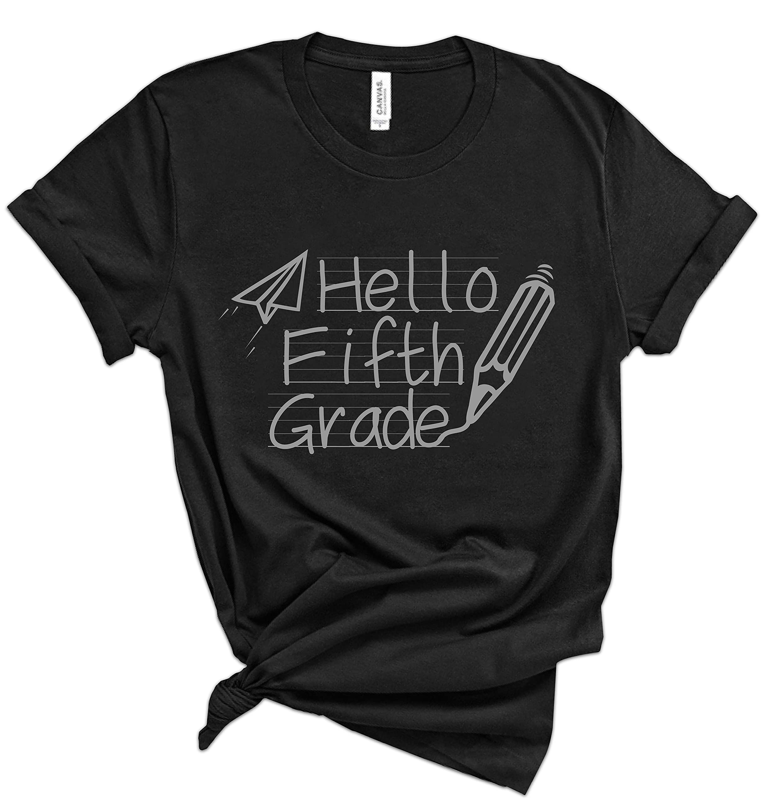 Personalized Hello Fifth Grade T-Shirts for Teachers - Custom Back to School Shirts for Women & Men - First Day of 5th Grade Graphic Tees - Casual Teacher Outfits - Perfect for Classroom, School Events & Teacher Appreciation Gifts