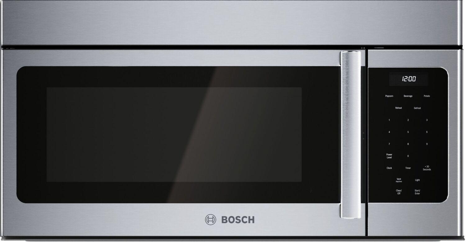 Bosch HMV3054U 300 Series 30-Inch Over The Range Microwave - Left Side Opening Door, Stainless Steel - Perfect for Modern Kitchens & Small Spaces