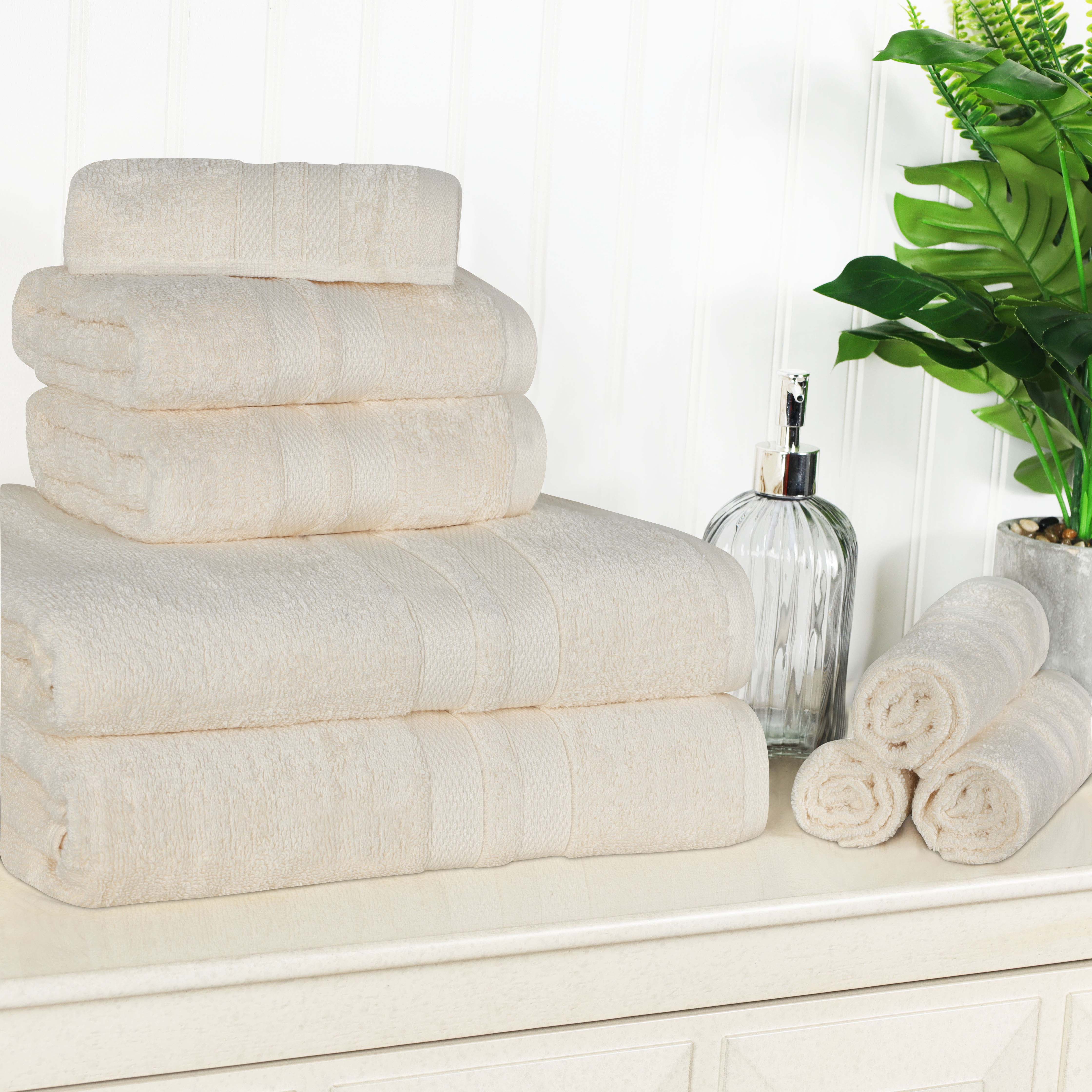 Ultra Soft Cotton Absorbent 8-Piece Towel Set - Premium Bath & Hand Towels for Spa, Gym, and Home Use - Quick Dry & Highly Absorbent