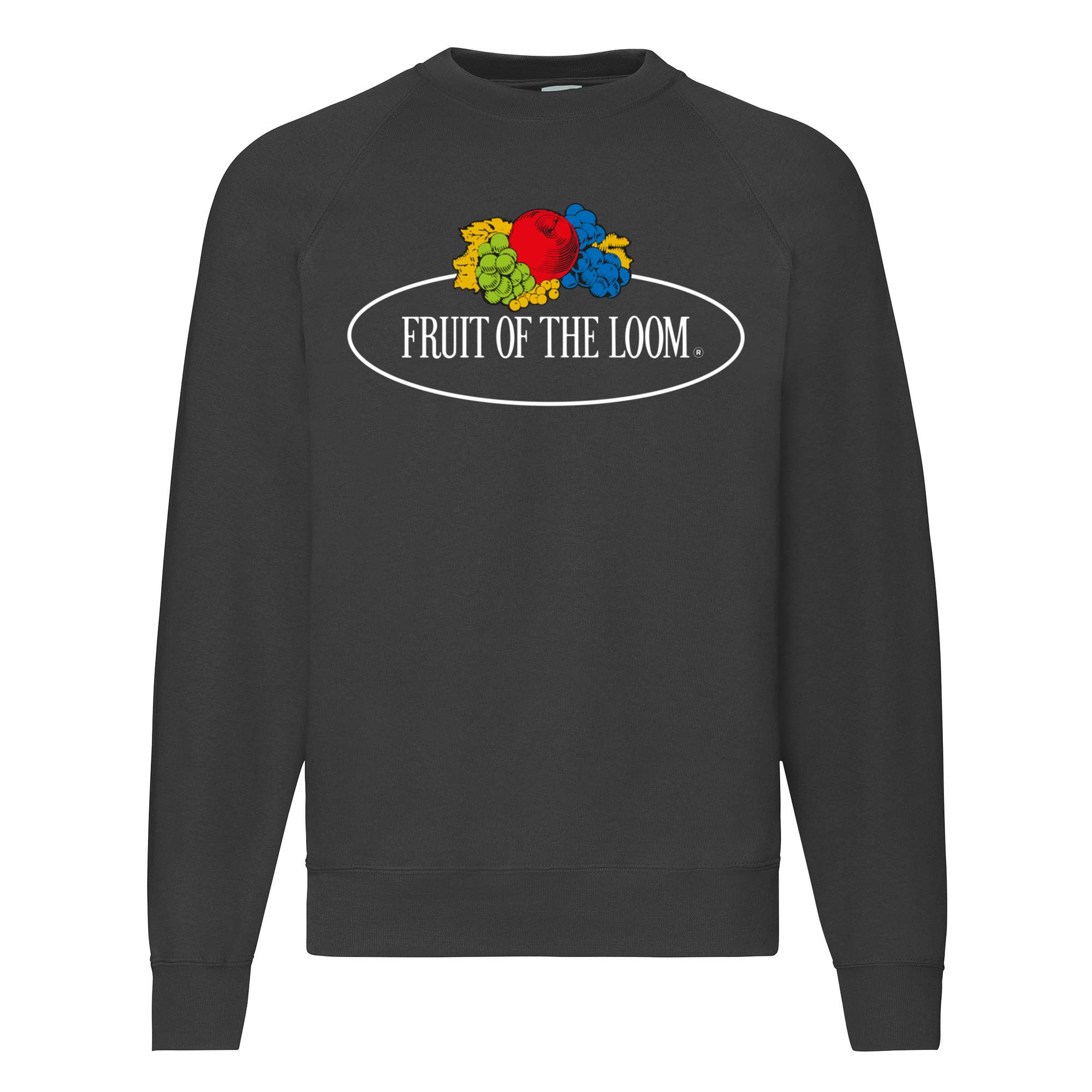 Fruit of the Loom Classic Raglan Sweatshirt for Men & Women - Vintage Logo on Chest - Comfortable Cotton Blend Pullover - Casual Wear, Gym, Lounge & Everyday Outfits