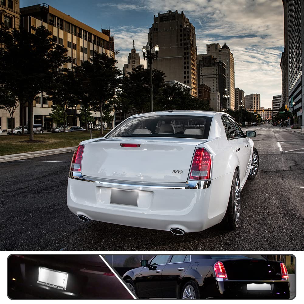 2Pcs LED License Plate Lights for Chrysler 300 2005-2014 - High Power SMD Xenon White LED Bulbs, Error Free, Easy Installation - Perfect for Night Driving & Enhanced Vehicle Appearance