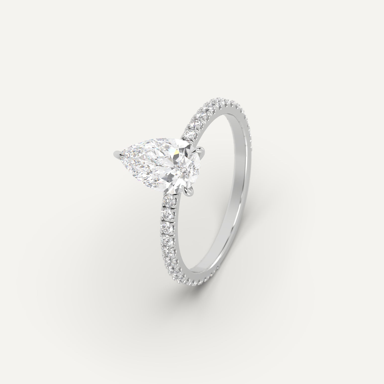 2 Carat Pear Cut Diamond Engagement Ring for Women - Elegant Solitaire Wedding Band, Anniversary Gift, Proposal Jewelry for Her