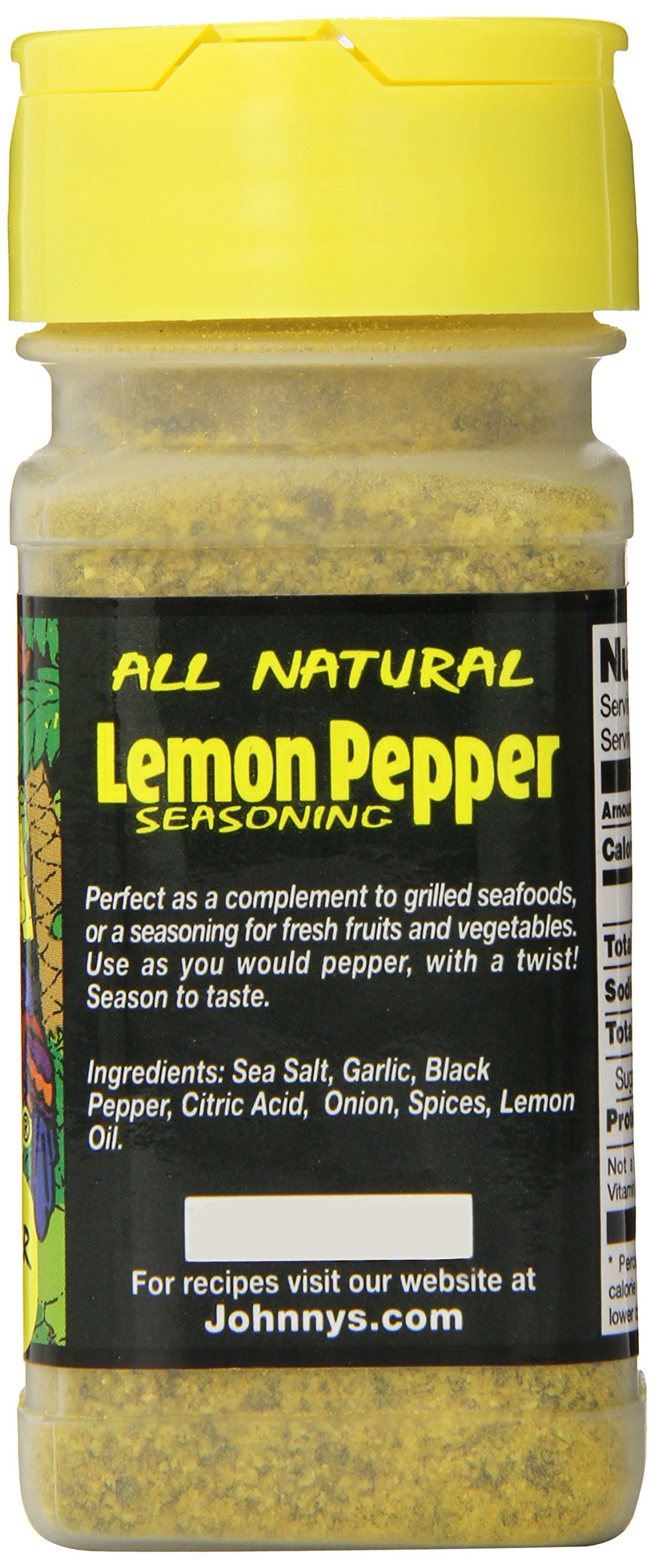 Johnny's Jamaica Me Crazy Lemon Pepper Seasoning - 3.25 Oz (Pack of 6) | All-Purpose Spice Blend for Chicken, Fish, Seafood & Vegetables | Perfect for Grilling, Roasting & Everyday Cooking