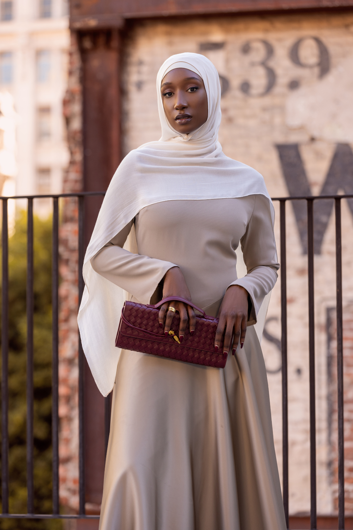 Anastasia Asymmetric Long Sleeve Maxi Dress in Taupe - Elegant Boho Chic Dress for Women, Perfect for Weddings, Parties & Special Occasions