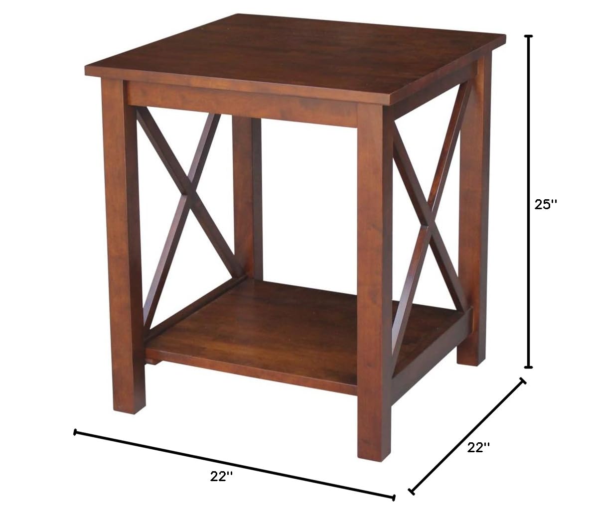 International Concepts End Table - Modern Side Table for Living Room, Bedroom & Office - Small Accent Table with Sturdy Wooden Frame & Sleek Design - Perfect for Coffee, Books & Decor