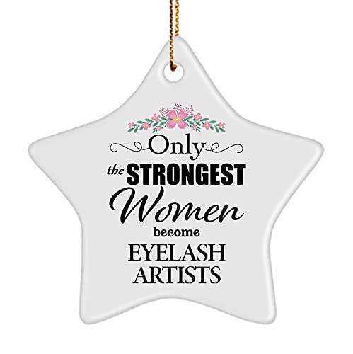 Star Shaped Eyelash Artist Ornament - Perfect Christmas Tree Decoration for Lash Technicians, Cosmetologists & Medical Professionals - Ideal Birthday & Xmas Gift for Beauty Experts