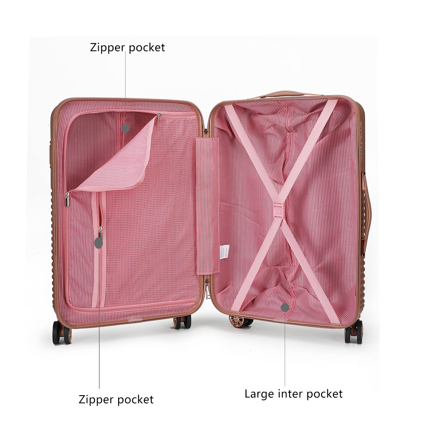 MKF Collection Large & Extra Large Spinner Luggage Set - Lightweight Hardshell Suitcase with 4 Wheels for Fashionable Travel | Perfect for Business Trips, Vacations & Air Travel