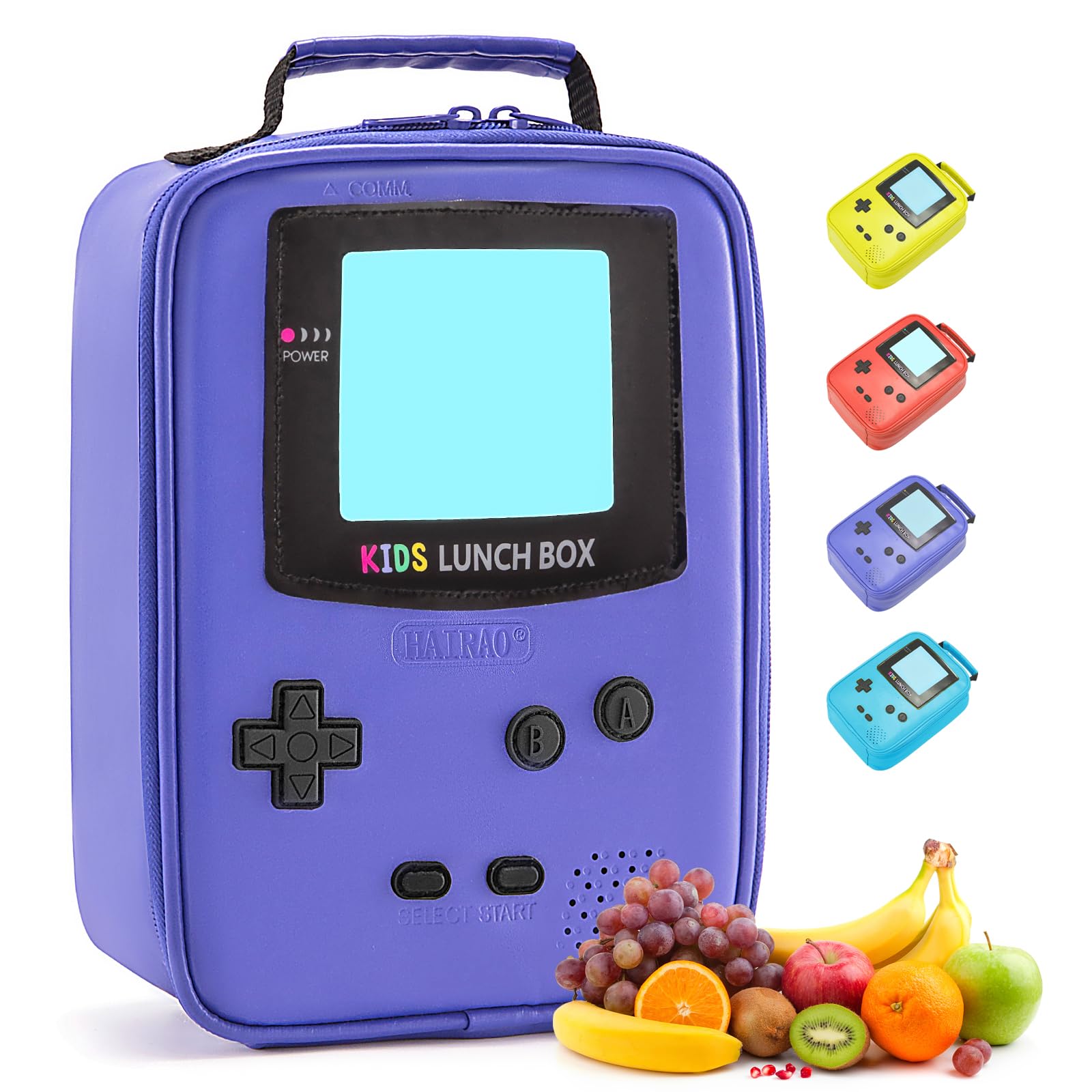 Hairao Insulated Kids Lunch Box - Soft Thermal Lunch Bag for Boys & Girls, Gameboy Style Mini Cooler Tote, Back to School Meal Kit - Perfect for School, Picnics & Travel