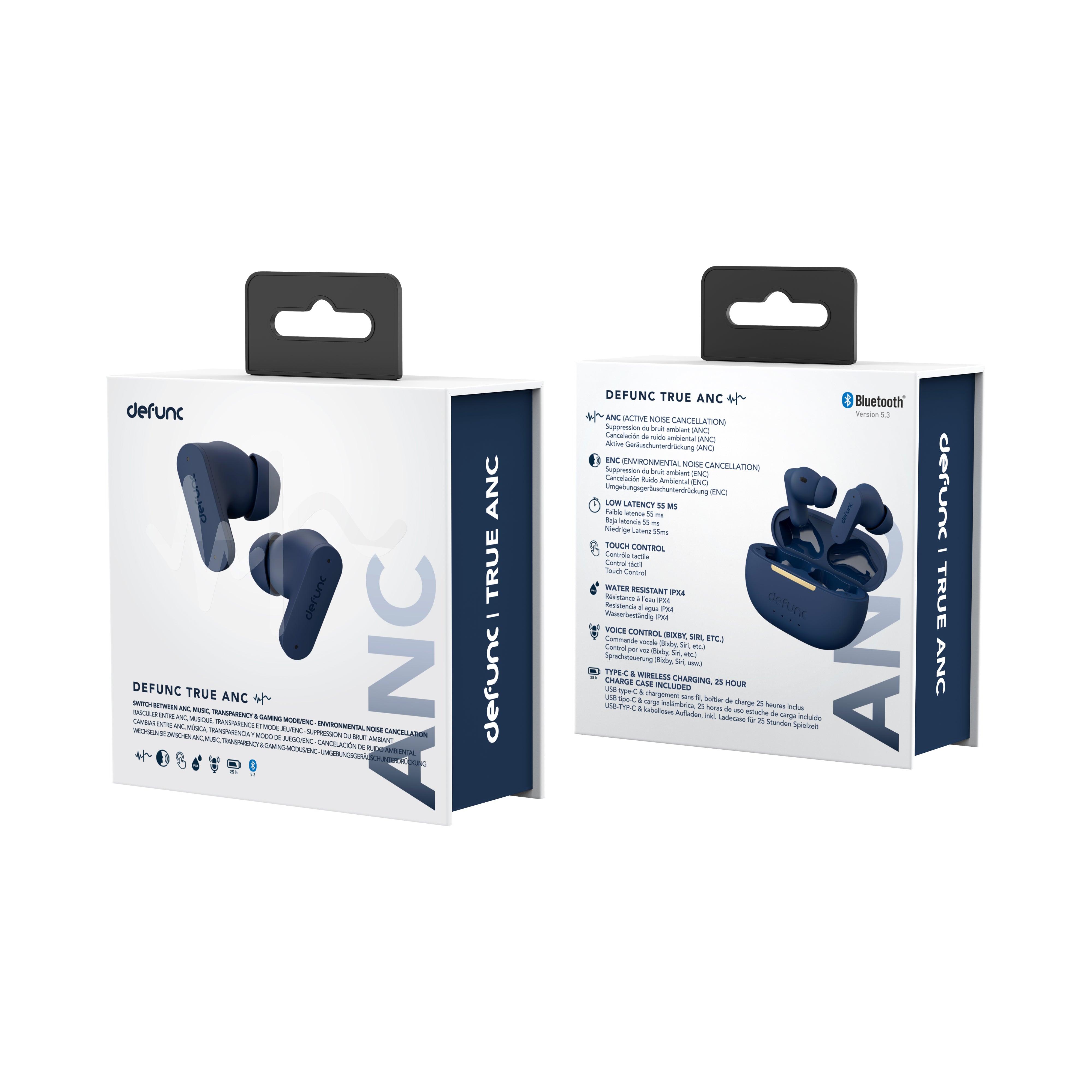 DEFUNC TRUE ANC Wireless Earbuds - Active Noise Cancelling Bluetooth Headphones for Gym, Travel & Workout - Premium Sound Quality for Music & Calls