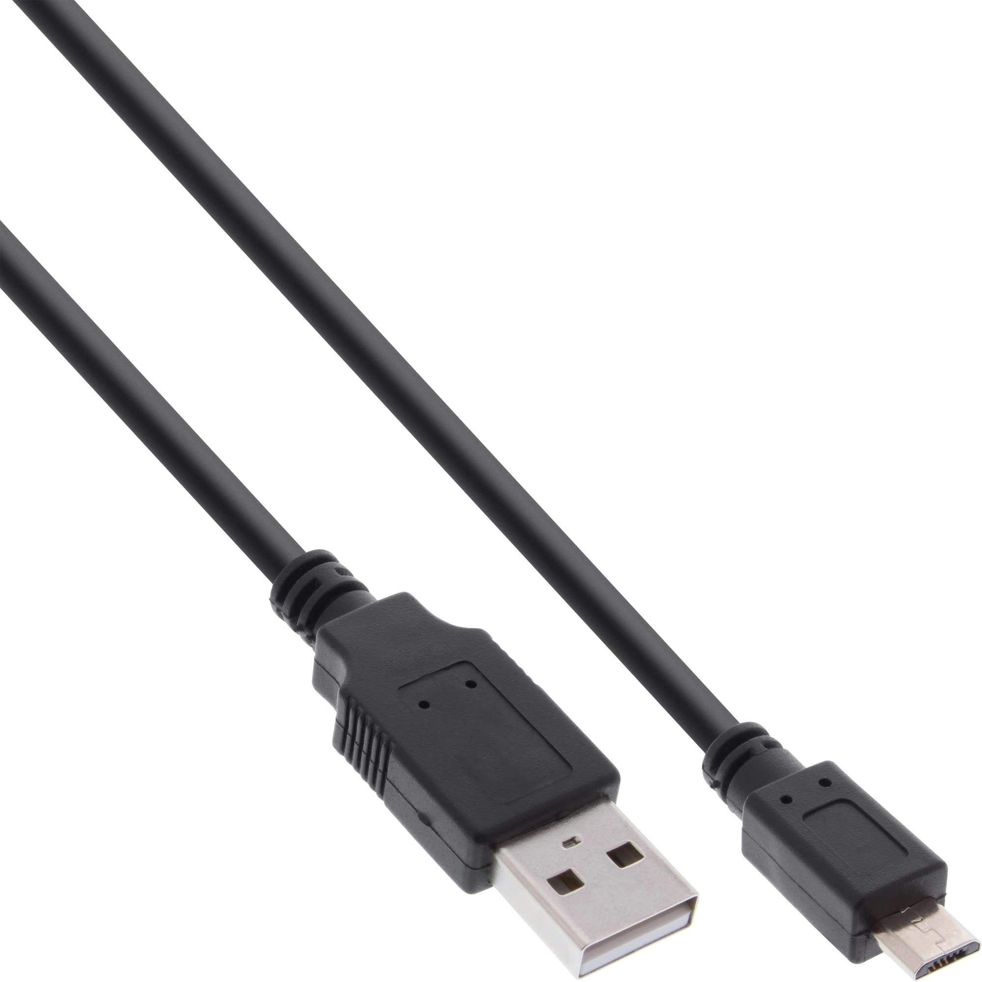 InLine 31720q 2m USB A to Micro USB B Male Cable - High Speed USB 2.0 Data Sync Charging Cord (2 Meters, Black) - Perfect for Smartphones, Tablets, Cameras & Power Banks