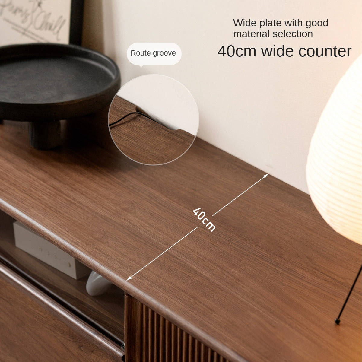 Premium Black Walnut & Ash Solid Wood TV Stand - Modern Entertainment Center for Living Room, Bedroom & Home Theater
