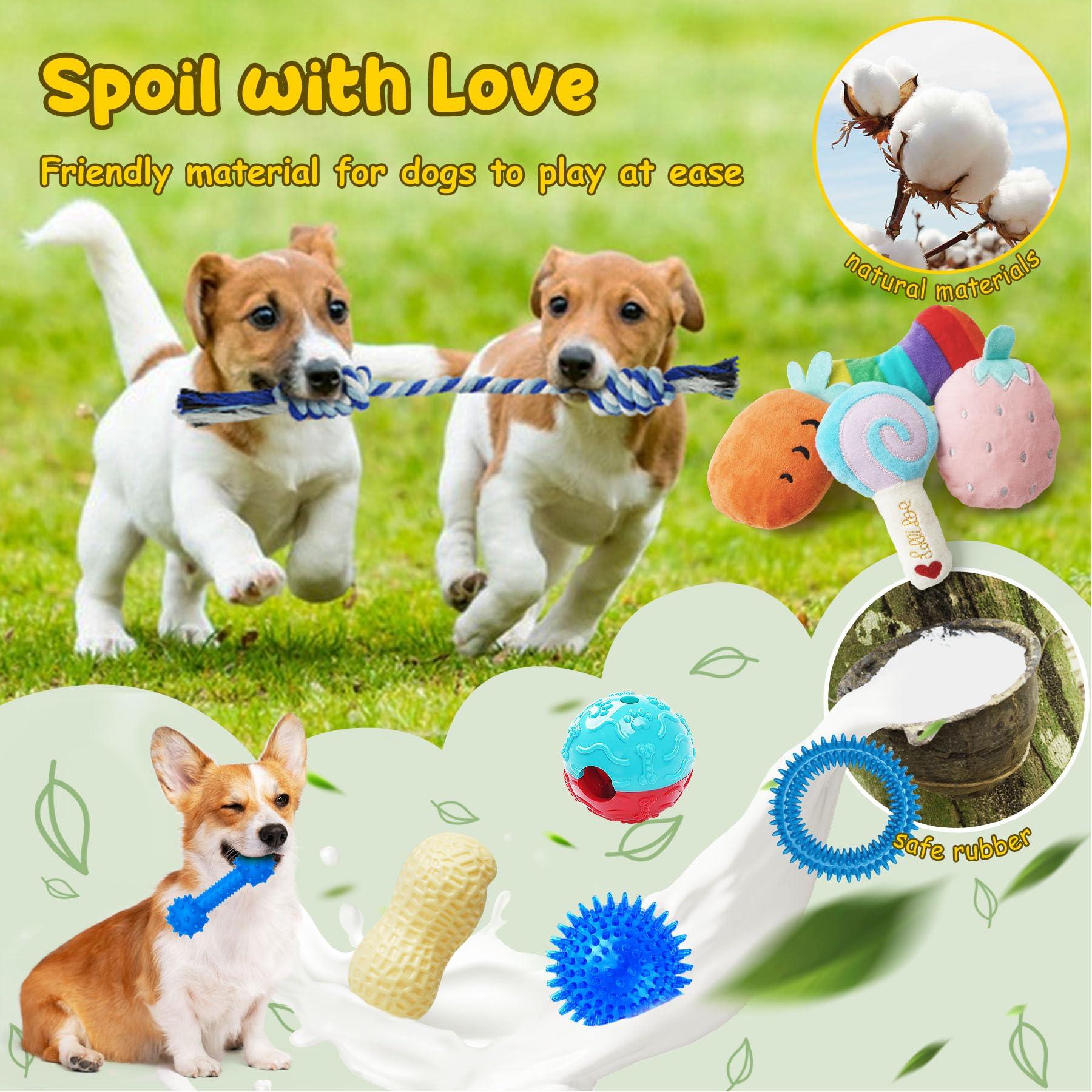 22-in-1 Puppy Teething Chew Toy Set with Rope, Squeaky Toys & Treat Balls - Safe Dental Chew Toys for Small Dogs & Puppies - Perfect for Teething Relief, Playtime & Training