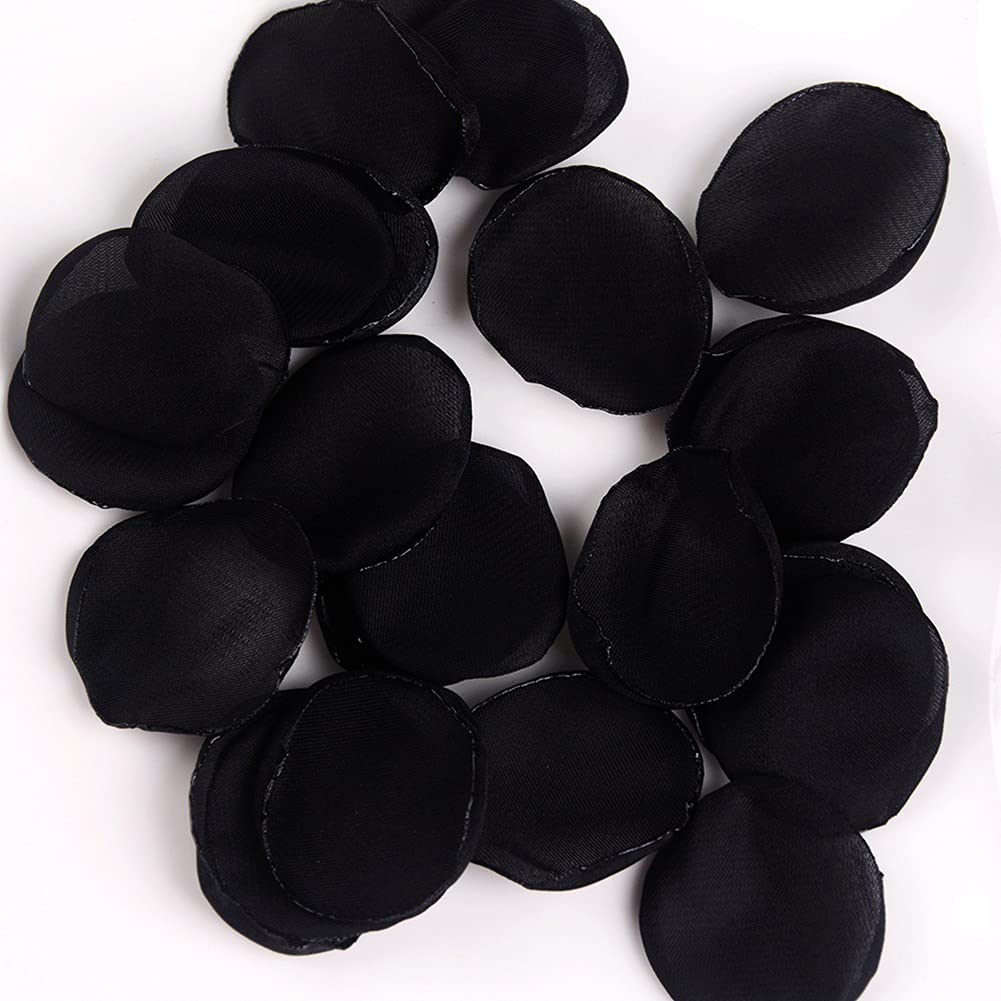 400Pcs Black Silk Rose Petals - Artificial Satin Flower Petals for Wedding Decorations, Bridal Shower, Baby Shower, Valentine's Day & Home Decor - Perfect for Aisle Scattering, Table Centerpieces and Romantic Bedroom Decor