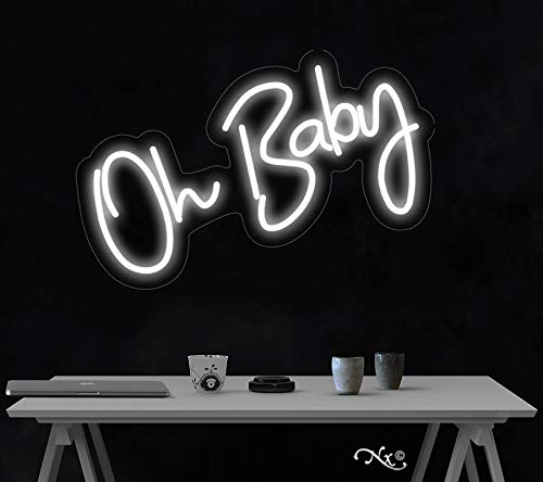 Custom Oh Baby LED Neon Sign - Handmade in USA for Nursery, Bedroom & Wedding Decor