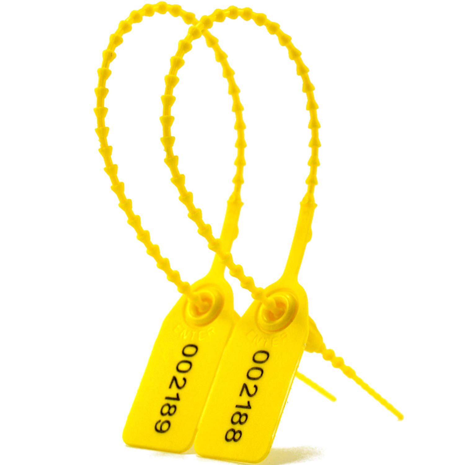 1000pcs Yellow Plastic Tamper Proof Security Seals - Numbered Pull-Tite Disposable Self-Locking Zip Ties for Fire Extinguishers (250mm) | Ideal for Safety Inspections, Equipment Maintenance & Tamper-Evident Protection