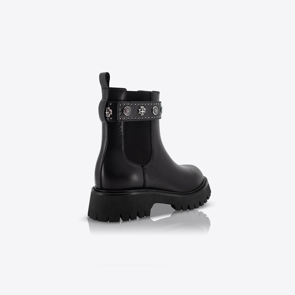 Meadow Boots for Women - Waterproof Ankle Boots Black/Silver - Fashion Winter Snow Boots for Outdoor Hiking & Casual Wear
