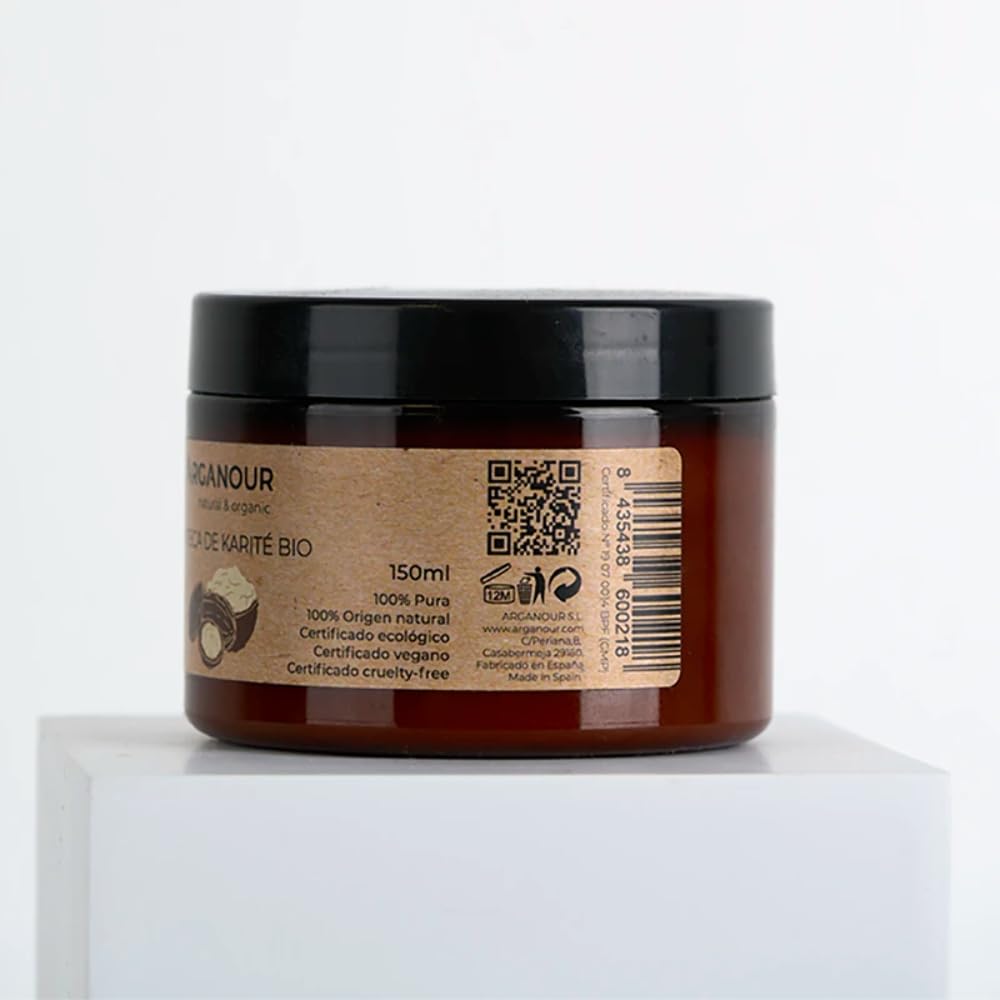 Arganour Pure Shea Butter for Face, Body & Hair – 150ml | Deep Moisturizing Treatment for Dry Skin, Hair Repair & Stretch Mark Prevention – Perfect for Daily Skincare Routine