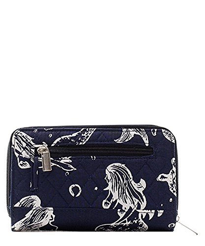 Quilted Canvas Zip Around Wallet with Twist Lock - Stylish & Secure Organizer for Everyday Use, Travel, and Business