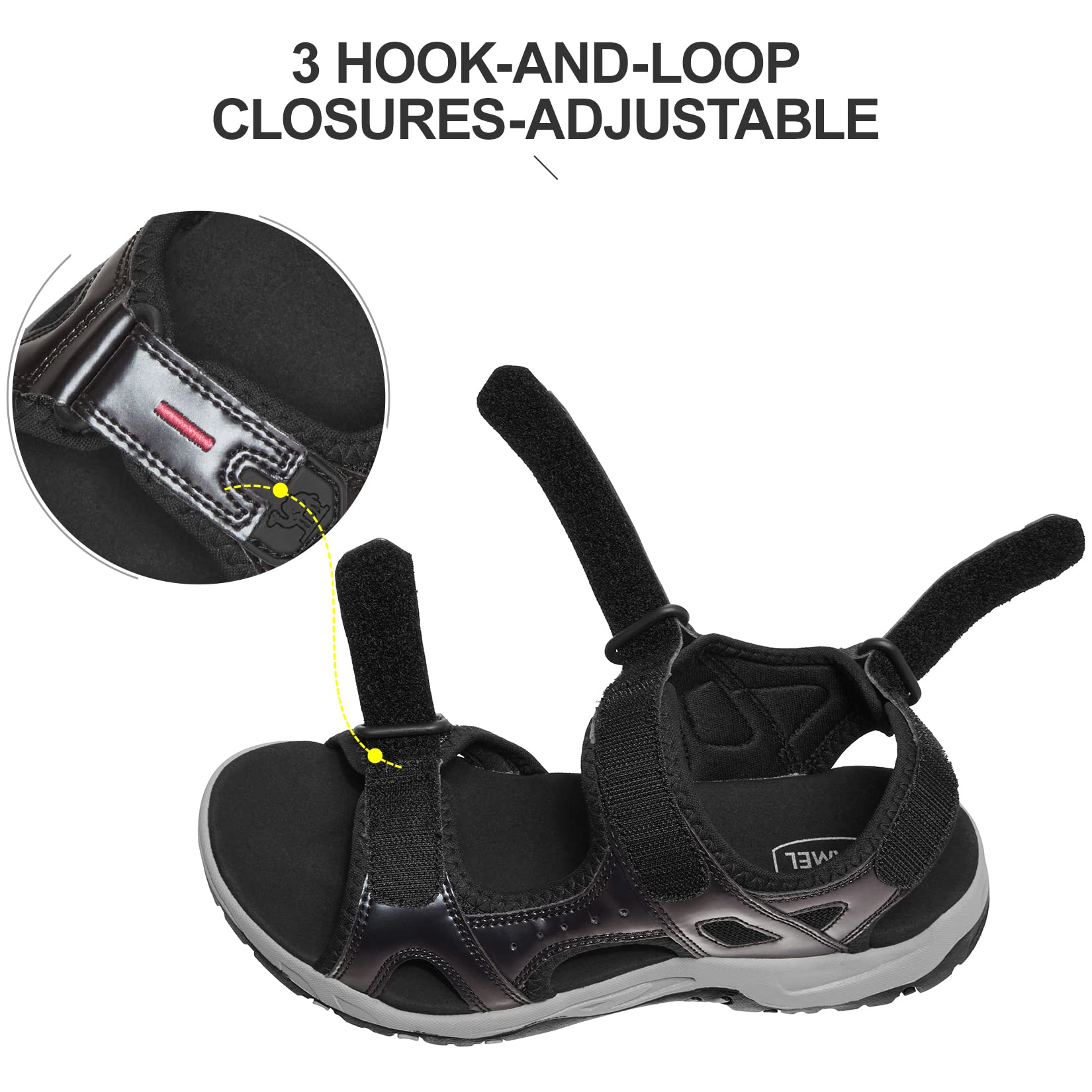 CAMEL CROWN Women's Hiking Sandals - Waterproof Sport Sandals with Arch Support for Walking, Beach & Outdoor Activities | Comfortable & Durable for Travel, Camping & Summer Adventures