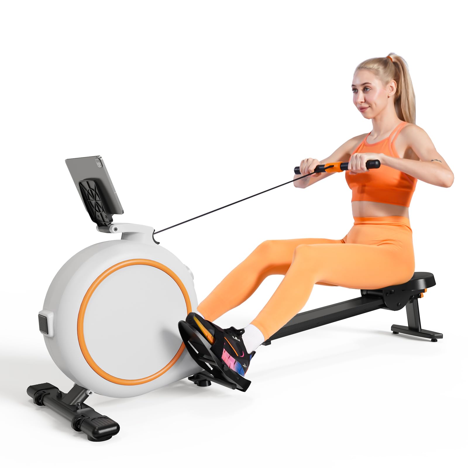 Premium Magnetic Rowing Machine for Home - 32-Level Resistance, 300LB Capacity, Bluetooth Connectivity & App Support with Tablet Holder | Quiet Indoor Rower for Full-Body Workout, Cardio Training & Home Gym Fitness