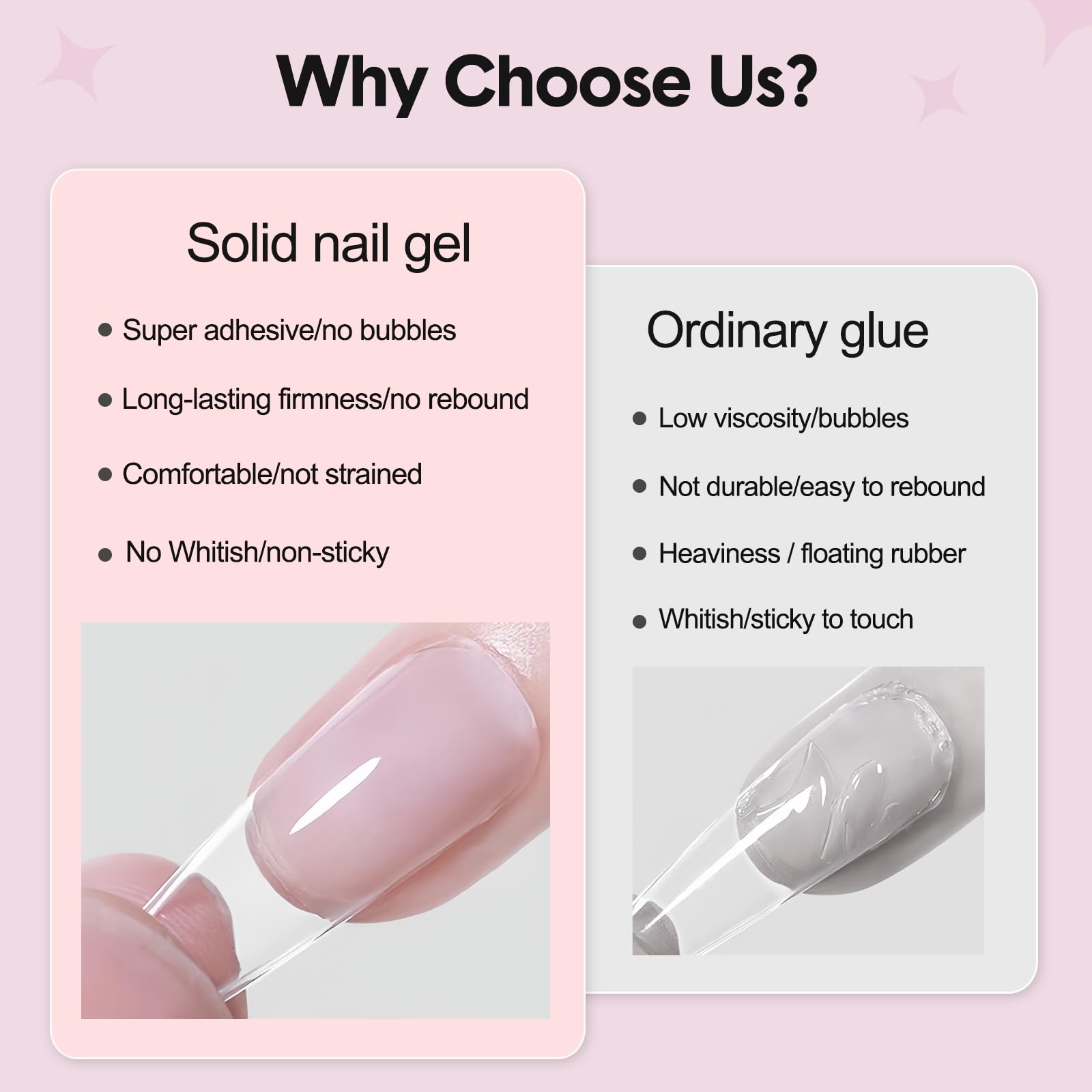 CHARMARK 30g Solid Nail Gel Glue for Press on Nails - Soft Acrylic UV Cured Fake Nails Adhesive - Long Lasting Nail Art Salon Manicure Glue for Home & Professional Use - Perfect for DIY Nails, Extensions, and Salon Quality Manicures