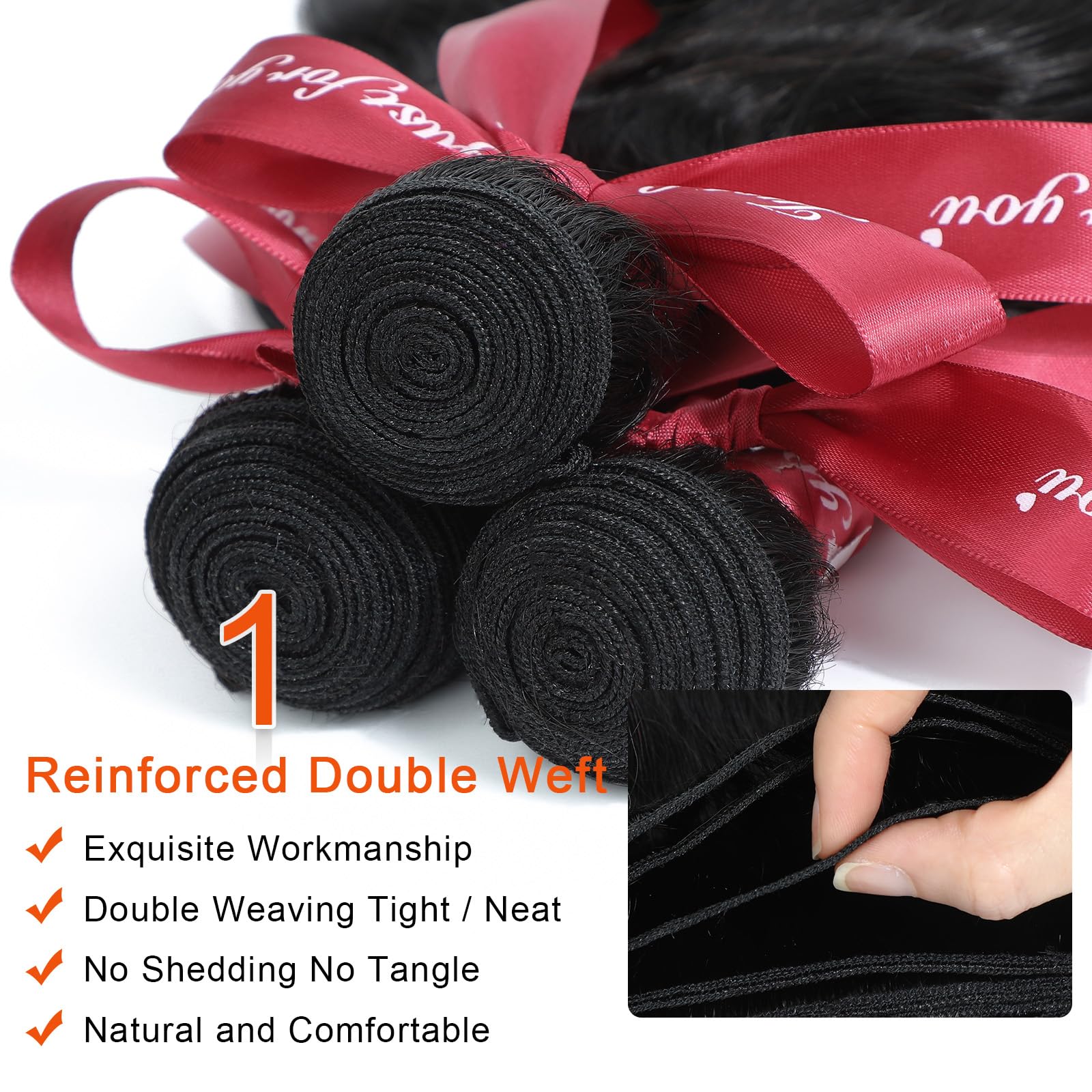 Cuckoo 20/22/24/26 Inch 4 Bundles 100% Unprocessed Virgin Brazilian Human Hair - Body Wave Bundles Natural Black Color for Weaving, Extensions & Styling - Perfect for Daily Wear, Parties & Special Occasions