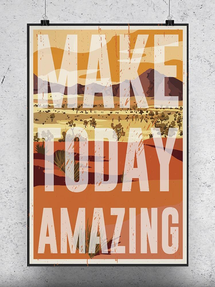 Inspirational 'Make Today Amazing' Wall Art Poster - Motivational Home & Office Decor - Perfect for Living Room, Bedroom, or Workspace