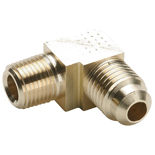 Parker 249F-5-4 Brass 45 Degree Flare to Pipe Fitting - 90 Degree Extruded Elbow (5/16