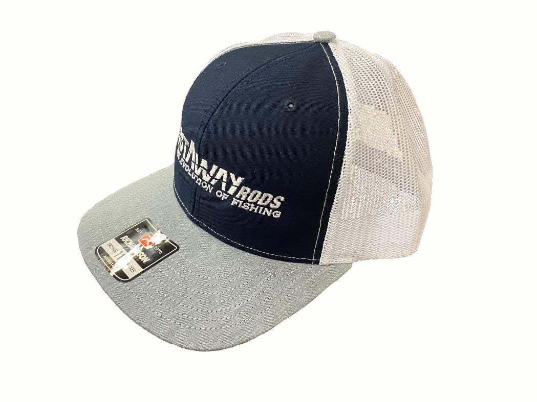 Castaway Logo'D Richardson Hat - Navy, Grey & White Adjustable Snapback Cap for Men & Women - Perfect for Outdoor Activities, Sports & Casual Wear
