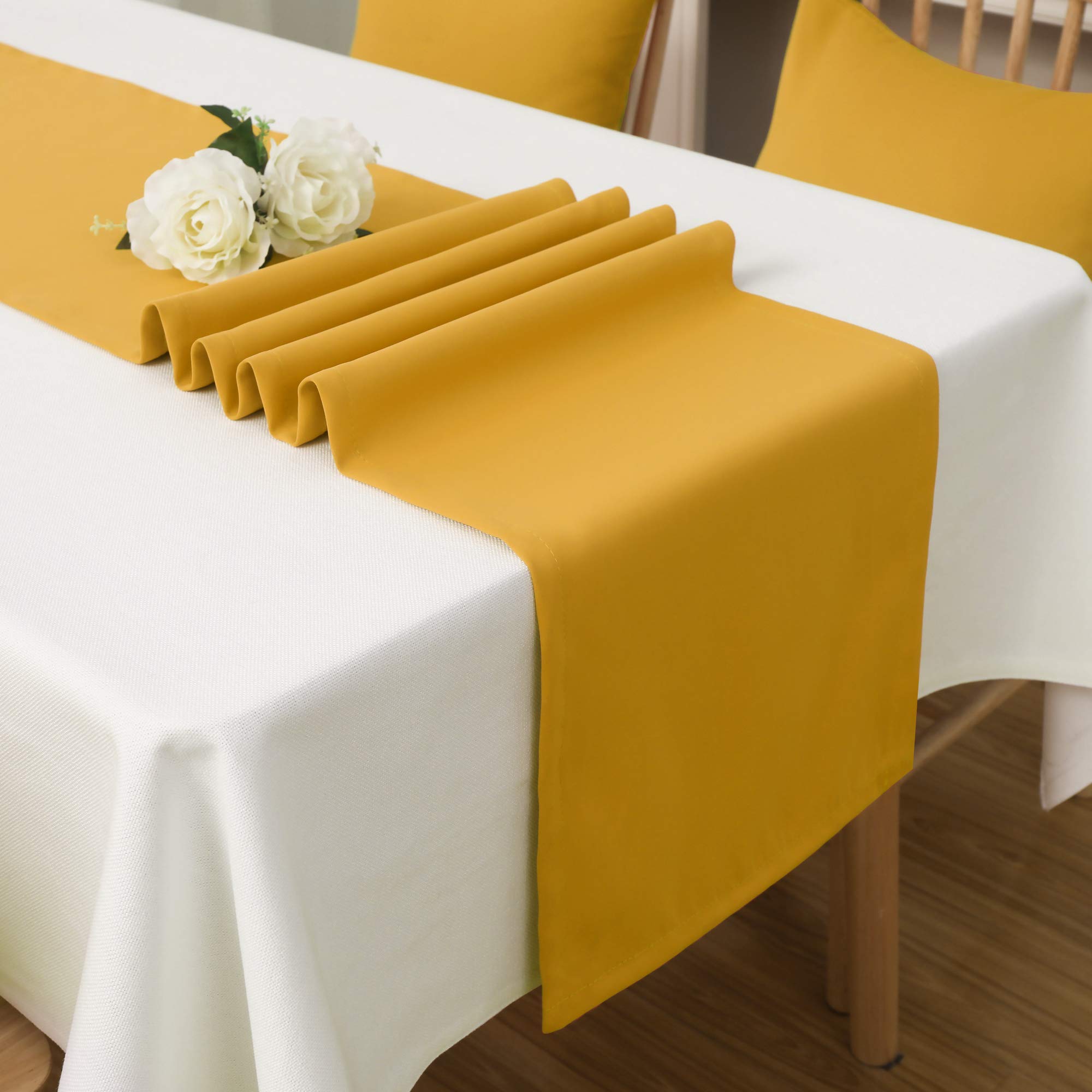 DUALIFE Handmade Yellow Table Runner 14