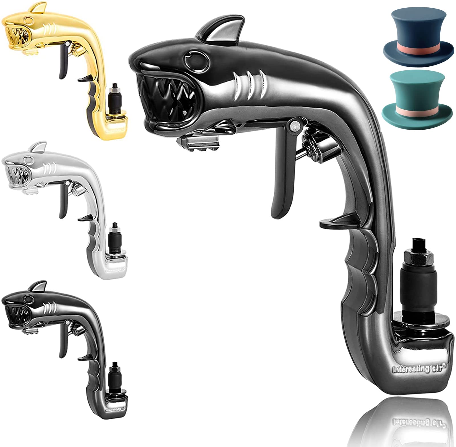 MIAOLLUN Shark Champagne Gun Shooter - Adjustable Beer & Wine Squirt Gun with Cork Stopper for Parties, Clubs, Bars & Celebrations | Fun Alcohol Dispenser for Cocktails, Weddings & Nightlife Events