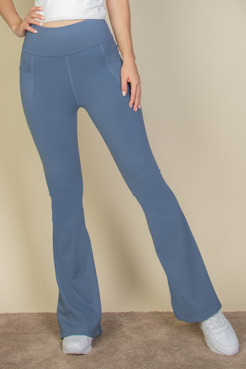 High Waist Side Pocket Flare Leggings for Women - Yoga Pants with Pockets, Bootcut Workout Leggings - Perfect for Yoga, Gym, Running & Everyday Wear