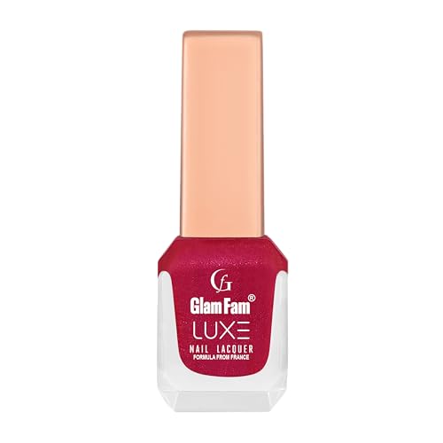 GLAMFAM Luxe Nail Polish - Smooth Gel Finish, Highly Pigmented, Long Lasting & Non-Toxic (12ml, Bling Pink 119) | Perfect for Salon Quality Manicures, Nail Art & Special Occasions