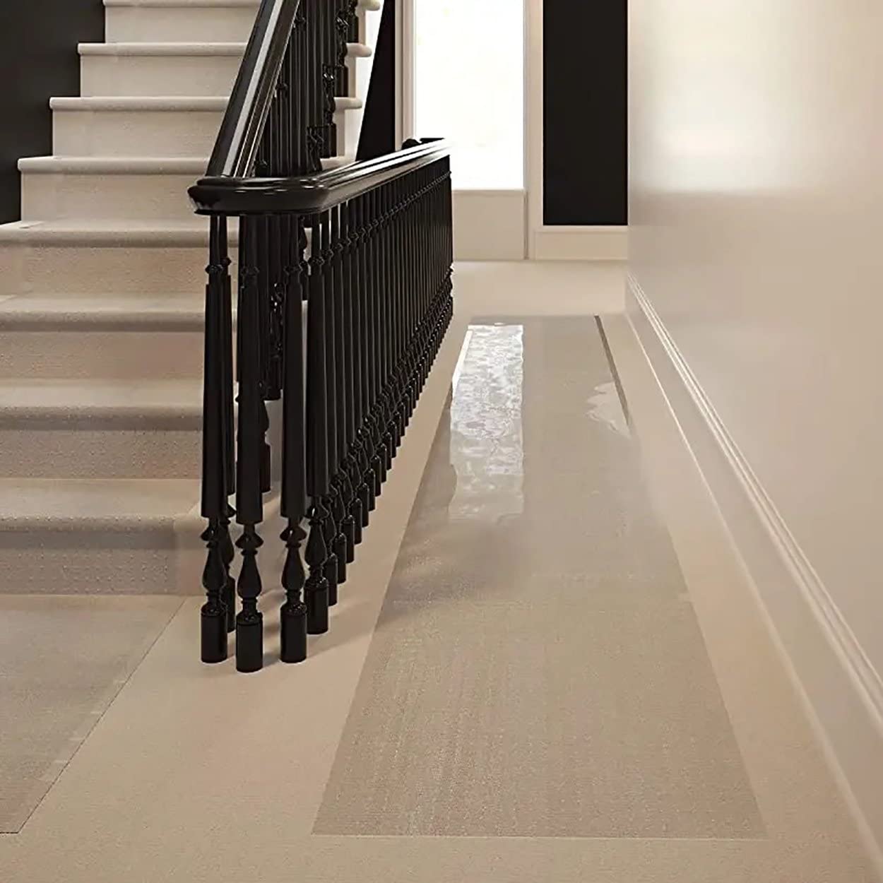 Premium Clear Vinyl PVC Ribbed Floor Runner Protector - 27