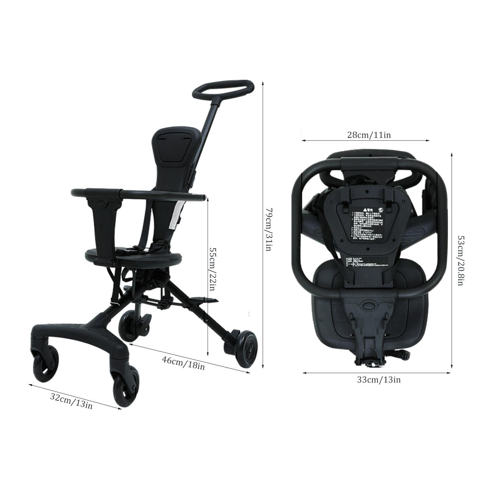 Foldable Travel Stroller with 360° Rotatable & Reversible Seat - Lightweight Compact Baby Stroller for Jogging, Parks, Outings & Picnics | Safe Comfortable Kids Stroller for Air Travel & Daily Use