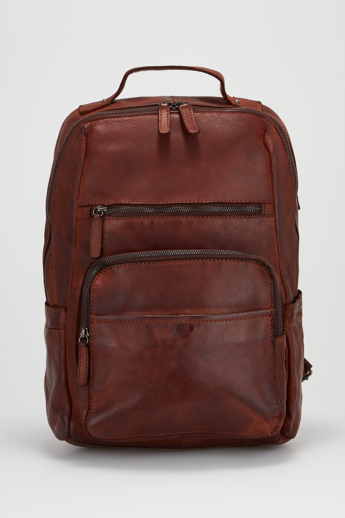 Premium Angus Leather Backpack for Men & Women - Durable Genuine Leather Laptop Backpack with USB Charging Port - Perfect for Work, Travel & College