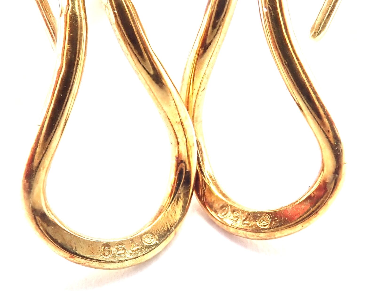 Authentic Vintage Tiffany & Co Starfish 18k Yellow Gold Large Hoop Earrings - Perfect for Weddings, Anniversaries & Special Occasions