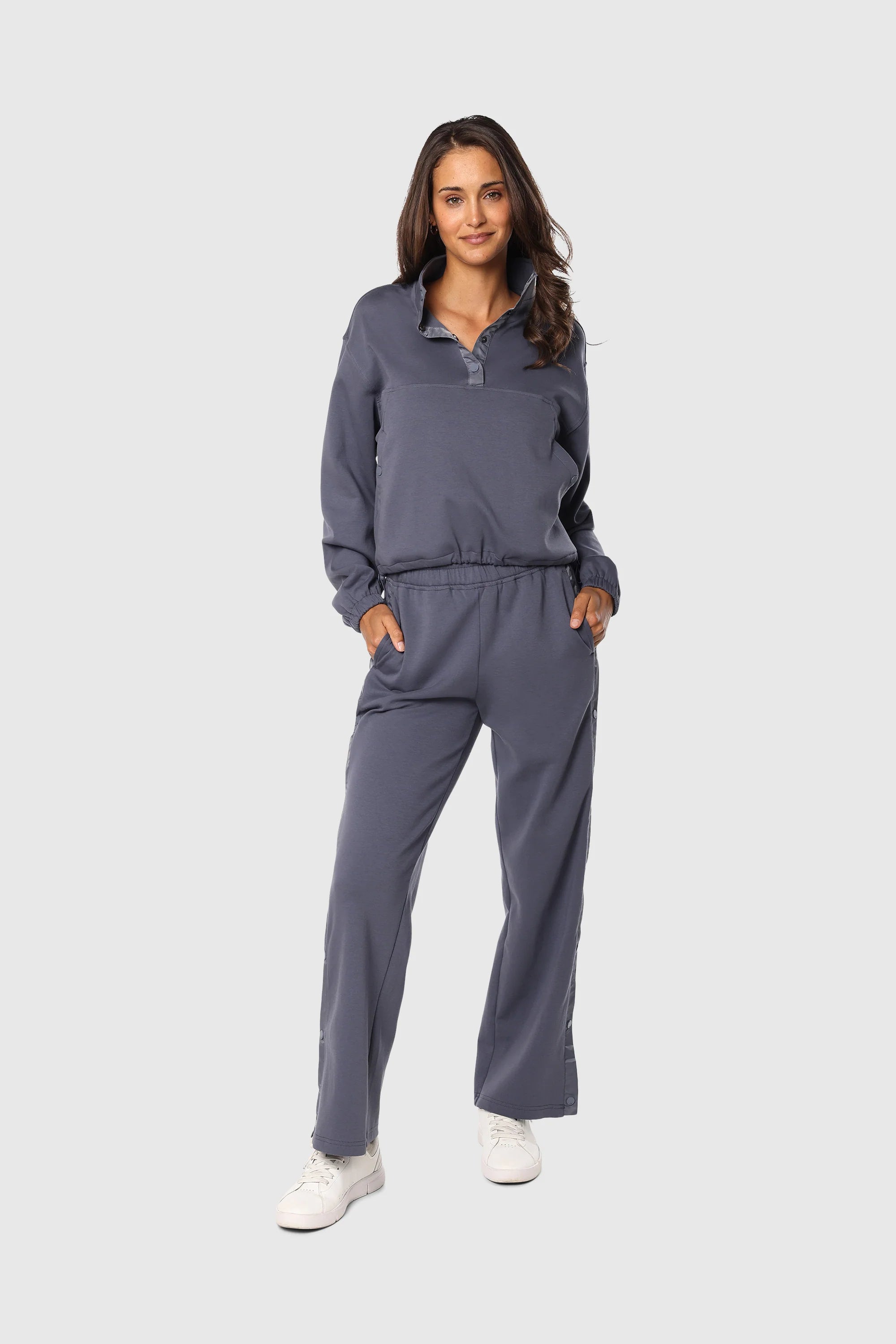 Snap Pants for Women & Men - Adjustable Waist Comfortable Stretch Pants for Work, Travel & Casual Wear