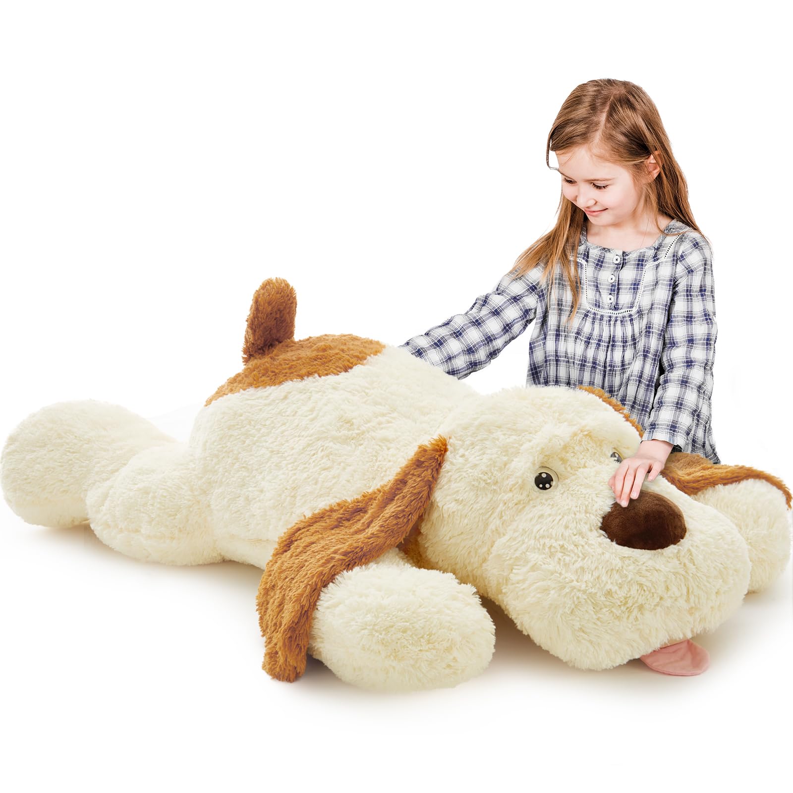 MaoGoLan 51 Inch Giant Stuffed Puppy Dog - Extra Large Soft Plush Animal Toy for Kids & Girls, Perfect for Cuddling, Nursery Decor and Birthday Gifts