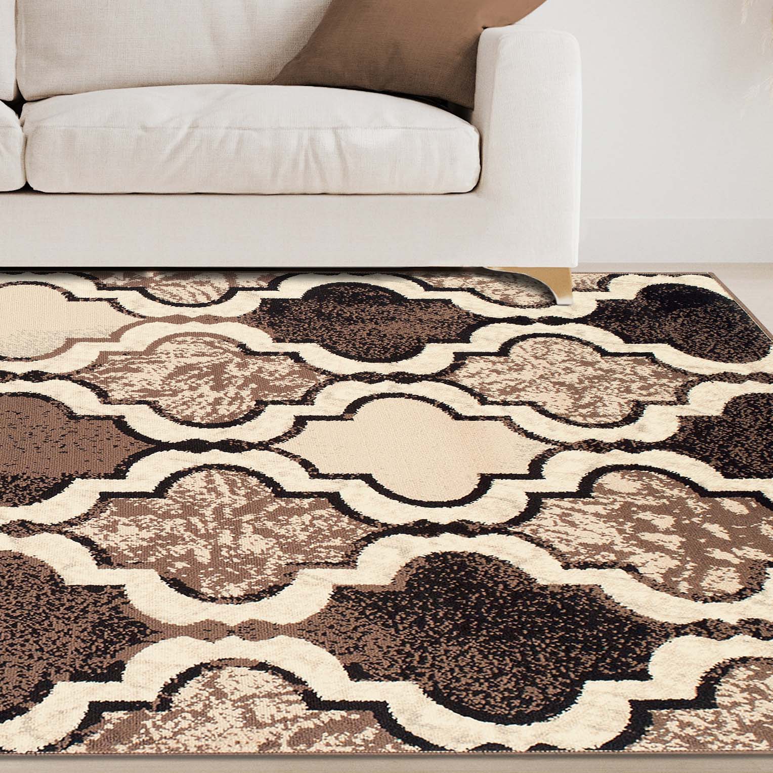 Viking Geometric Trellis Indoor Area Rug & Runner - Non-Slip Boho Chic Carpet for Living Room, Bedroom, Hallway - Perfect for Nordic Home Decor & Cozy Spaces