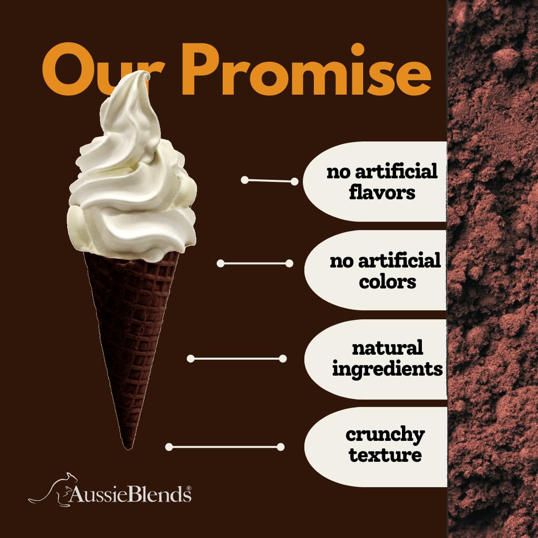 AussieBlends Bulk Waffle Ice Cream Cones - 312 Count Dark Chocolate Flavor (Black Cocoa, Regular Size) for Soft Serve, Gelato & Scooped Ice Cream | Perfect for Ice Cream Shops, Dessert Bars & Home Use