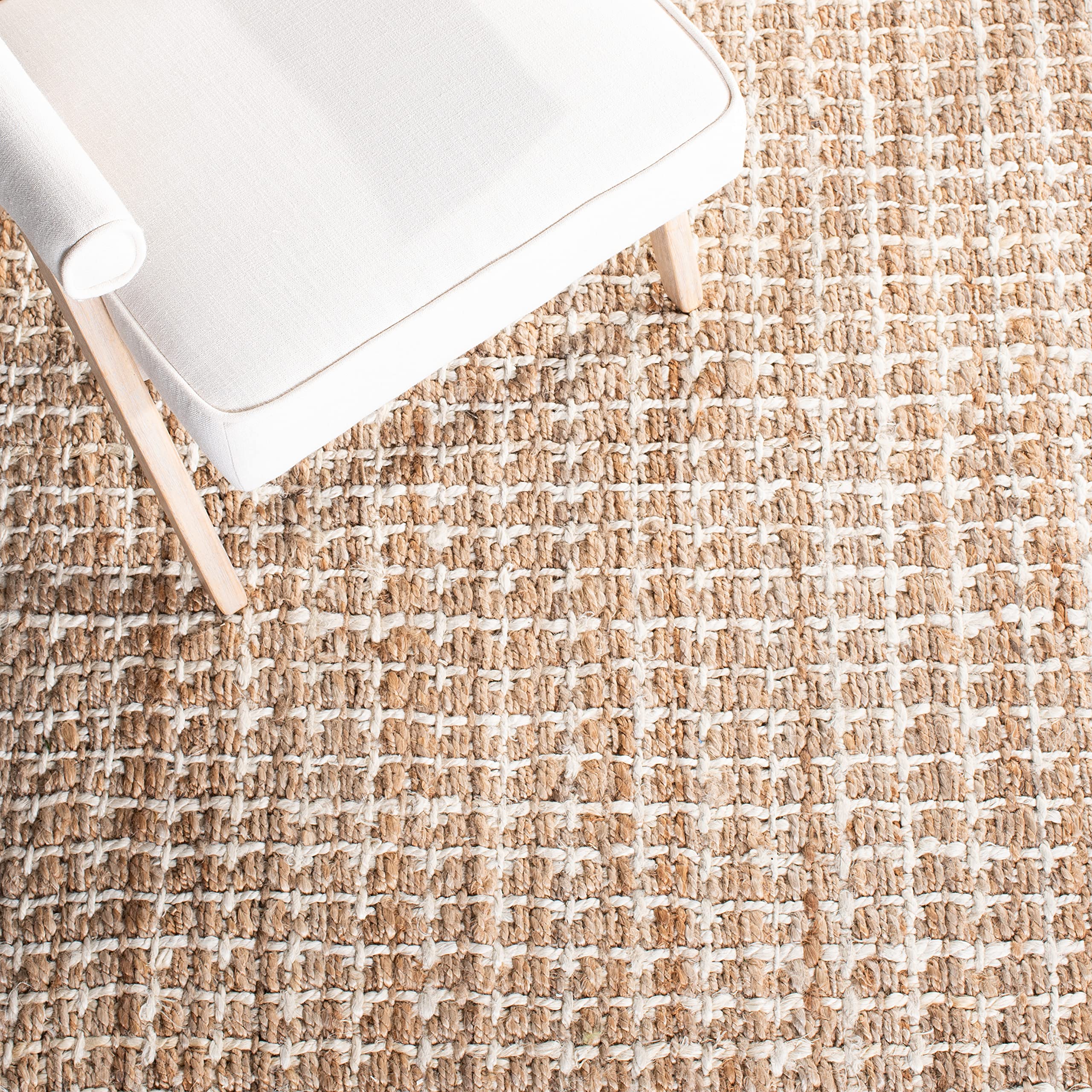 SAFAVIEH Handmade Boho Jute Area Rug 9' x 12' - Natural Fiber Farmhouse Woven Rug for Living Room & Bedroom | Durable & Stylish Floor Covering for High Traffic Areas | Eco-Friendly Home Decor Accent