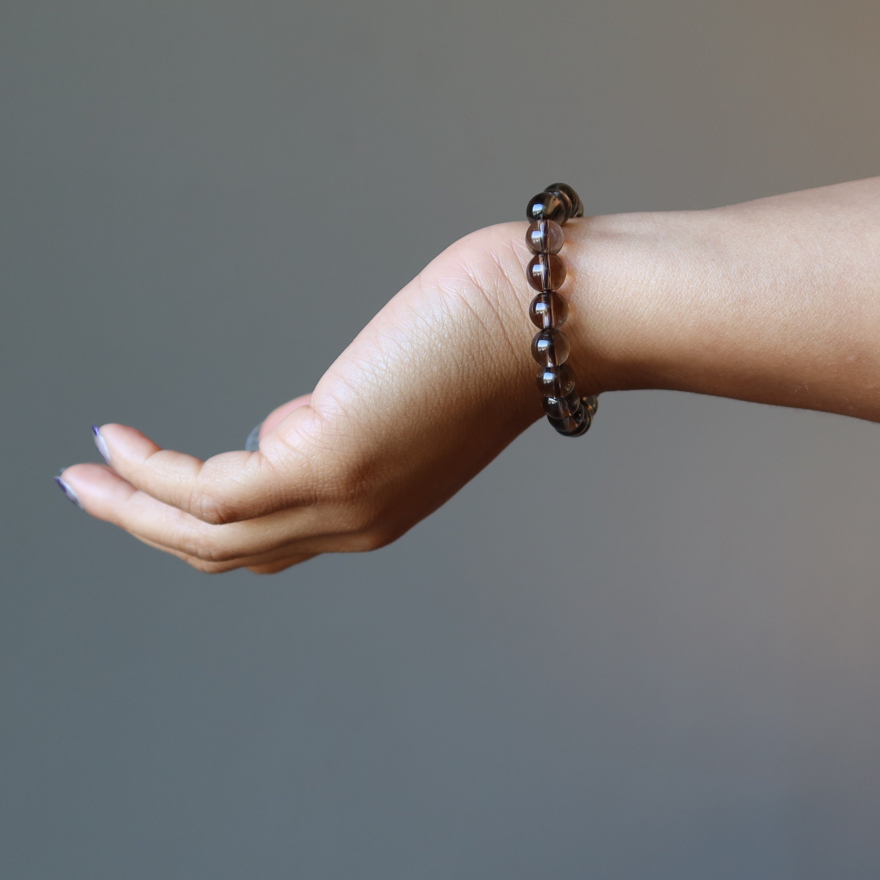 Natural Smoky Quartz Bracelet for Women - Clear Positivity & Energy Boosting Power | Healing Crystal Jewelry for Meditation, Yoga & Spiritual Balance