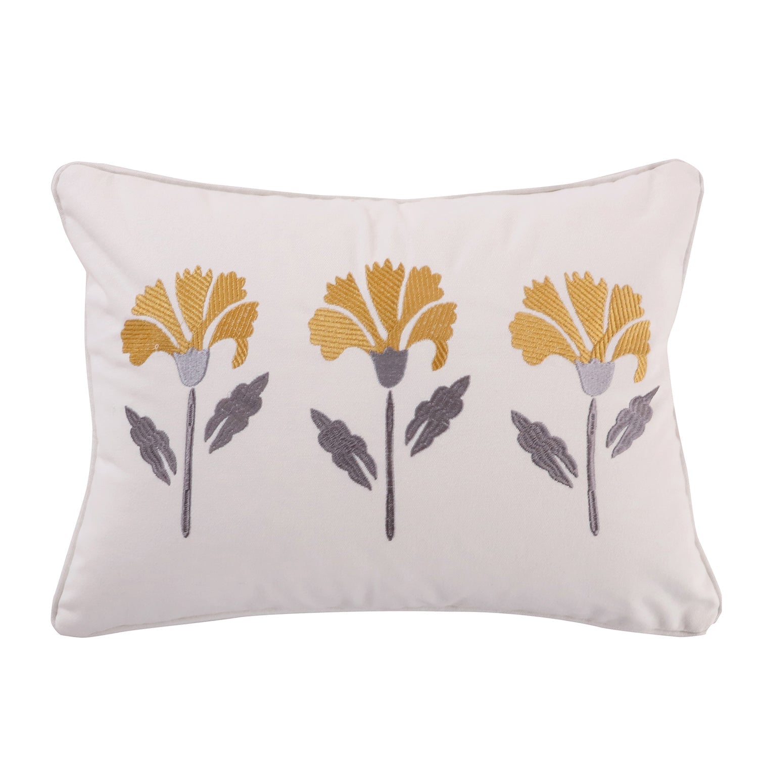 St. Claire Embroidered Floral Throw Pillow Cover - Boho Chic Home Decor for Sofa, Bed & Couch - 18x18 Inch Decorative Pillow Case with Vintage Flower Design